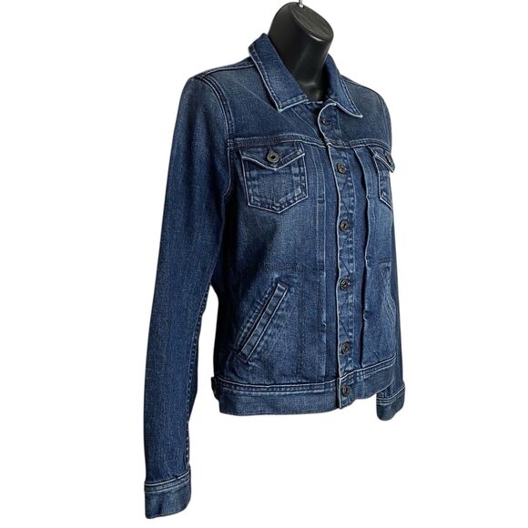 AG Adriano Goldschmied Womens Small Trucker Jean Jacket Blue Denim Western NEW - Picture 4 of 14